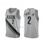 Camiseta Portland Trail Blazers Gary Trent Jr. #2 Earned 2020-21 Gris